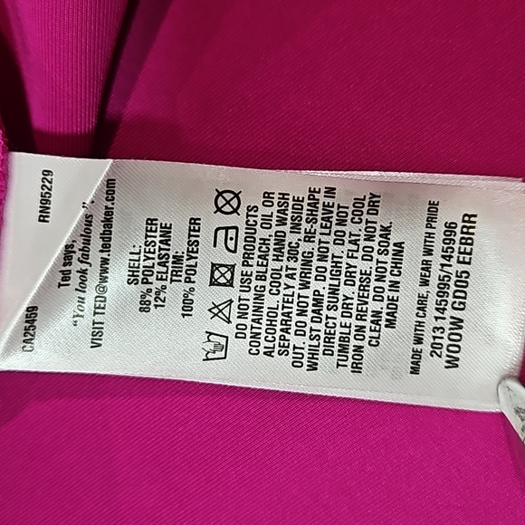 Ted Baker Magenta Scuba Fit And Flare Dress 1/US 4 - Picture 7 of 7